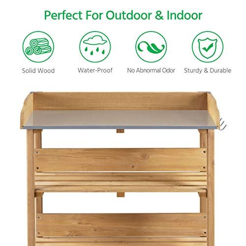 Yaheetech Potting Bench Outdoor Console Table w/3-Tier - Image 6