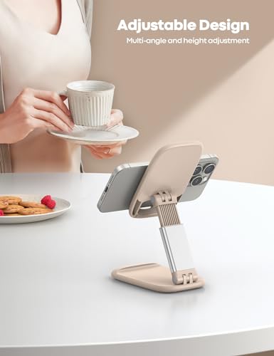 Lamicall Khaki Phone Holder for Desk, Cellphone Stand - Image 3