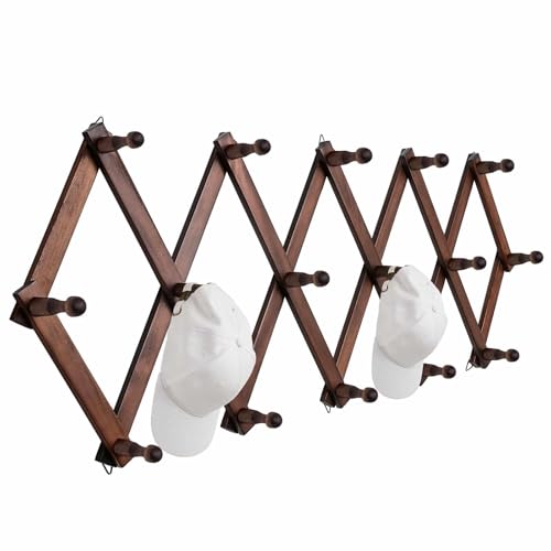 Hat Rack for Wall, Expandable Wall Hat Holder with 16 Hooks - Image 2