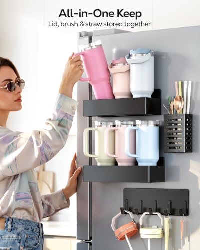 Nieifi Magnetic Shelf for Fridge, Black, 4 pieces - Image 5