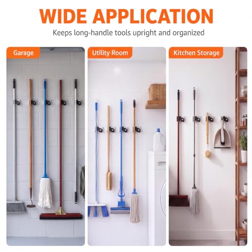 24 Pcs Broom Holder Wall Mount, Broom and Mop Organizer Gripper - Image 7