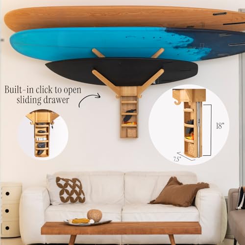 LISS The Sun Rack - Premium Wood Surfboard Wall Mount Rack - Image 4