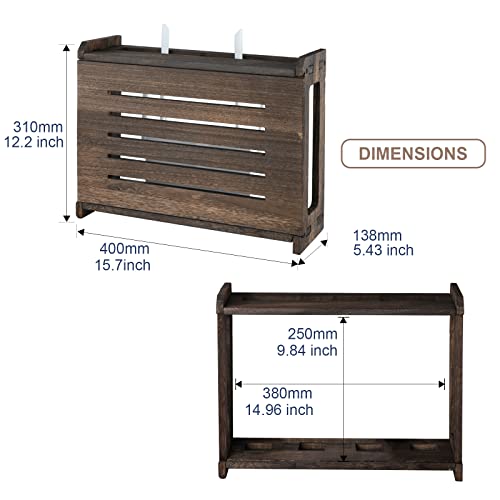 Wooden Router Shelf Wall Mount WiFi Router Storage Box - Image 3