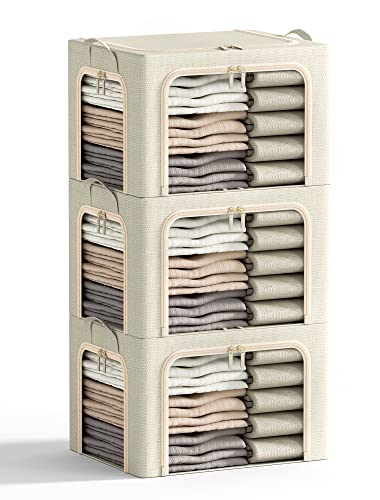 3 Openings Clothes Storage Bins with Metal Frame | Home Organization - Image 2