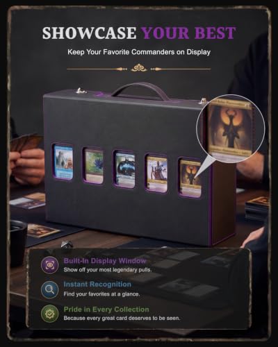 5 Row Trading Card Storage Box with Commander Display Window - Image 4
