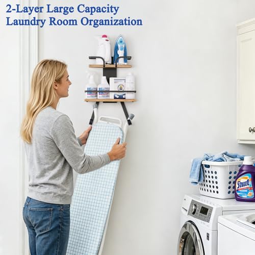 Ironing Board Hanger Wall Mount, 2-Layer Laundry Room Organizer - Image 6
