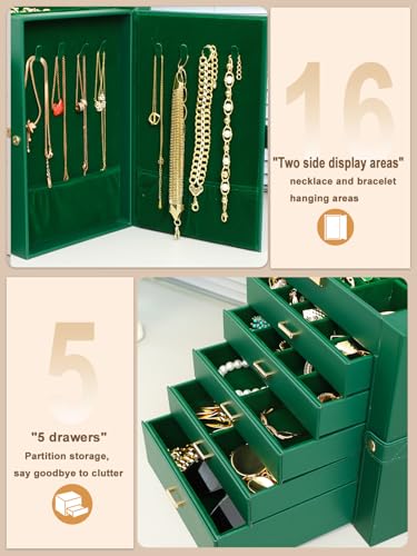 BOOVO Large Jewelry Box for Women 6 Layer - Image 4