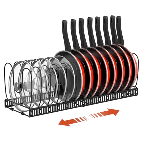 Housolution Pot and Pan Lid Organizer Holder Storage Rack, Black - Image 2