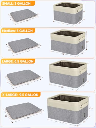 BALEINE 3 Pack Fabric Closet Storage Bins for Shelves - Image 4