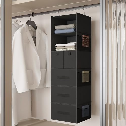 6-Shelf Hanging Closet Organizer with 5 Drawers, Non-Woven - Image 6