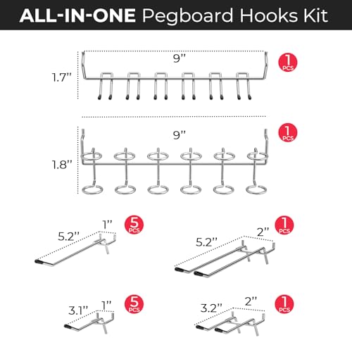 INCLY 126PCS Peg Board Organizer Accessories Kit | Home Organization - Image 7