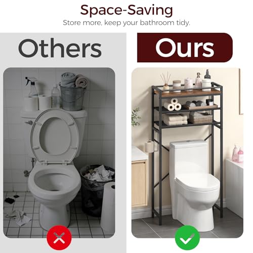 MAHANCRIS Over Toilet Storage, 3-Tier Bathroom Organizer - Image 6