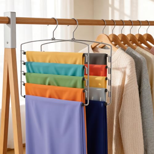 Korpai 6-Pack Pants Hangers Space-Saving Multi-Layer,150° - Image 3