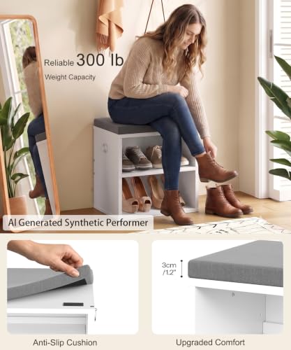 HOOBRO Shoe Storage Bench with Cushion, Entryway Bench - Image 5