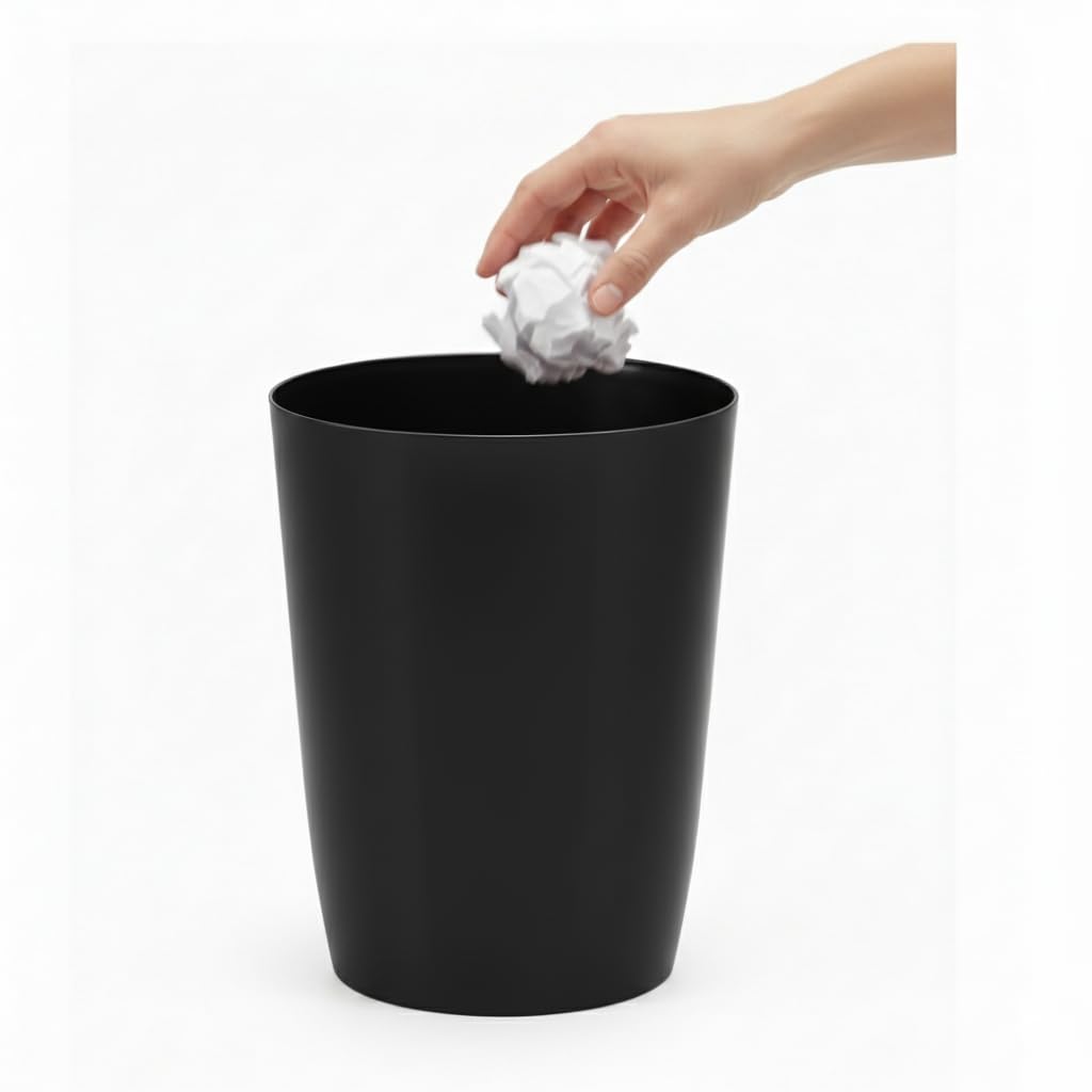 Mini Waste Basket, Durable Small Plastic Garbage Trash Can Bin - Image 2