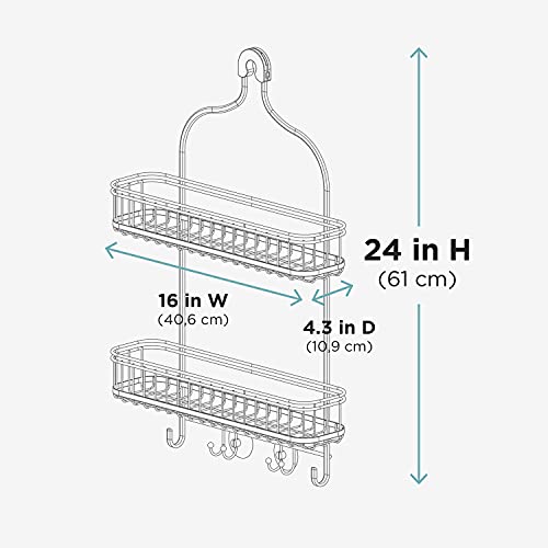 Zenna Home Shower Caddy Hanging Bathroom Organizer, Steel Shower - Image 7