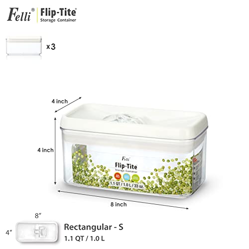 Felli Flip Tite Food Storage Container with Lid 4” RECTANGLE - Image 4