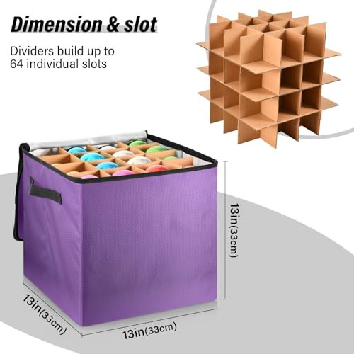 Purple Solid Color Christmas Ornament Storage Box | Home Organization - Image 4