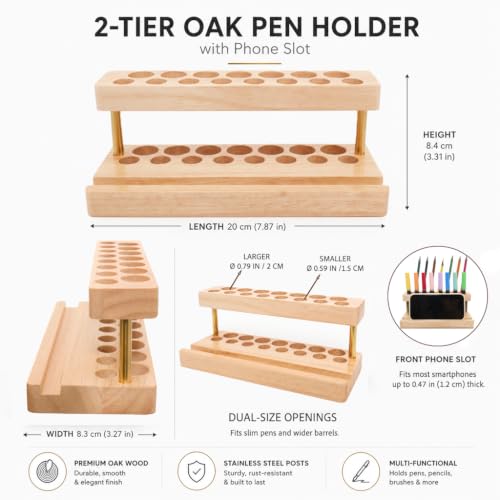 Pen Holder for Desk, Pencil Organizer, Fountain Pen Display Stand - Image 3