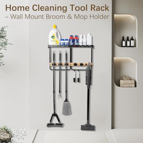 Broom Holder Wall Mount, Broom and Mop Organizer Wall Hanging - Image 7