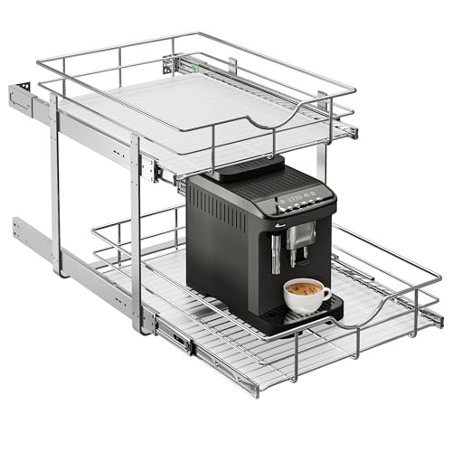 WelFurGeer 2-Tier Kitchen Cabinet Pullout Shelf and | Pull Out Organiz - Image 2