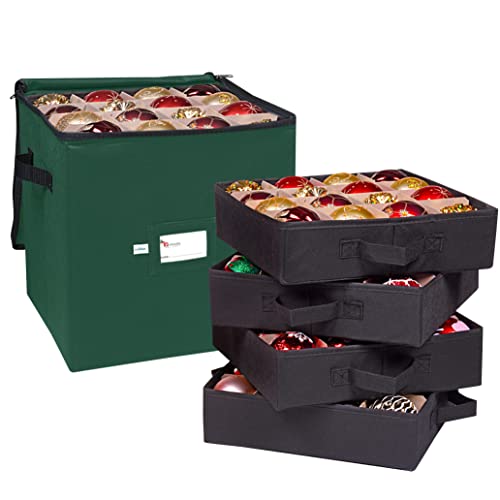 Christmas Ornament Storage Box, 4 Individual Trays Xmas - Image 2
