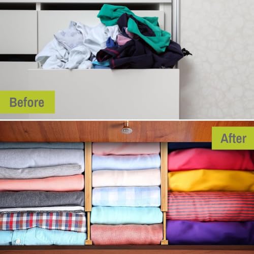 Purawood Bamboo Drawer Dividers, Adjustable Spring-Loaded - Image 7