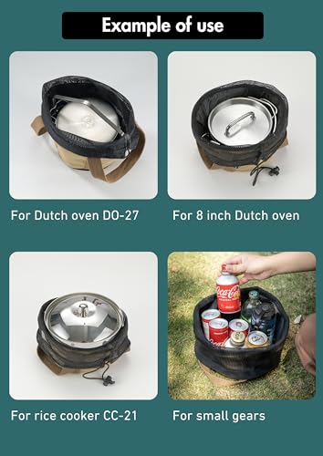 CAMPINGMOON Dutch Oven Bag 24oz Canvas Cast Iron Carry Case - Image 7