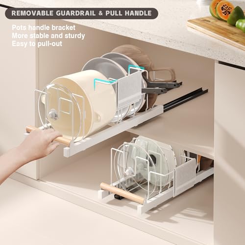 Magheo 2 Pack Pull Out Pots and Pans Organizer Under - Image 5