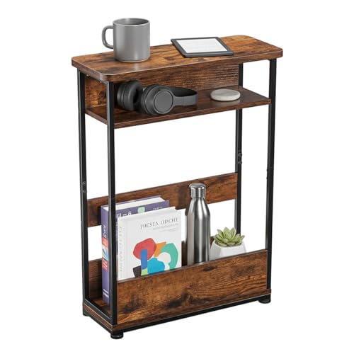 YEAKOO Narrow Side Table,3-Tier End Table with Storage Shelf - Image 2