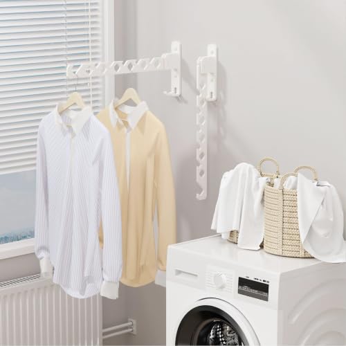 Wall Mounted Clothes Drying Rack, Wall Clothes Hanger Hook - Image 3
