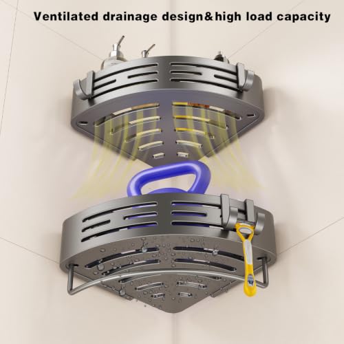 VOLPONE Corner Shower Caddy Suction Cup Shower Shelf Corner No - Image 7