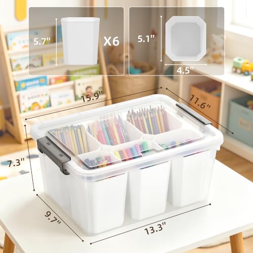 Citylife 17QT Craft Organizers and Storage bins with Lids, Marker - Image 4