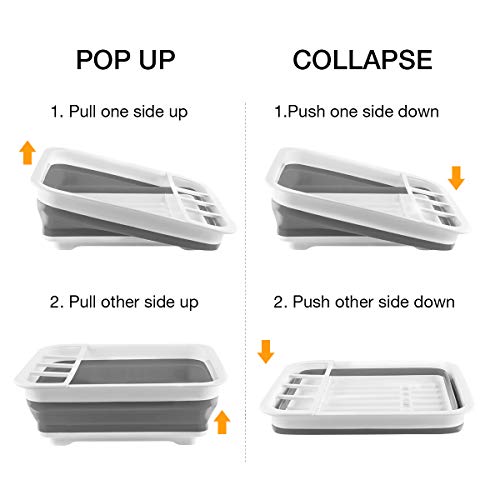 THANSTAR Collapsible Dish Drying Rack Portable Dinnerware Drainer - Image 7