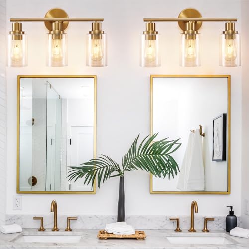 DLLT 3-Light Bathroom Light Fixtures: Gold Modern Vanity Wall - Image 7