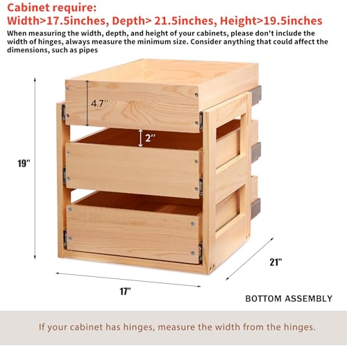 Pull Out Cabinet Organizer 17''W×21''D×19''H Slide Out Drawer - Image 4