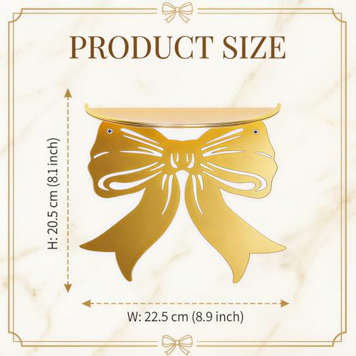Wall Floating Shelves Gold Bow Shelf Butterfly Metal Shape - Image 3