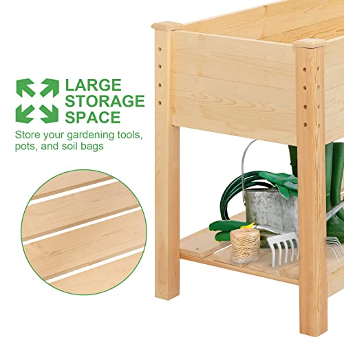 GARFANS Raised Garden Bed Wood Planter Box with Storage - Image 5