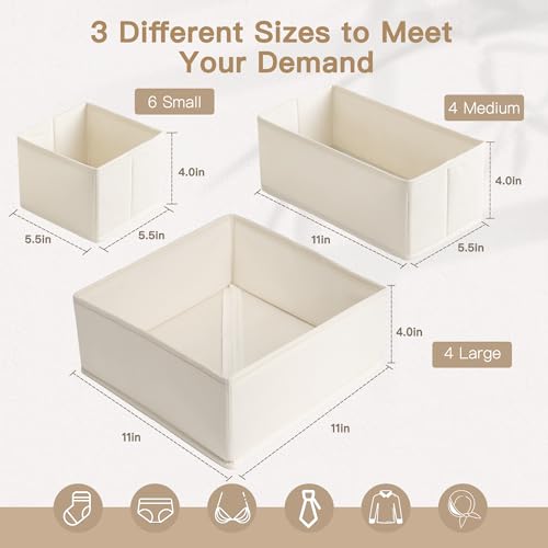 Criusia Drawer Organizer Clothes, 14 Pack Dresser Organizer - Image 4