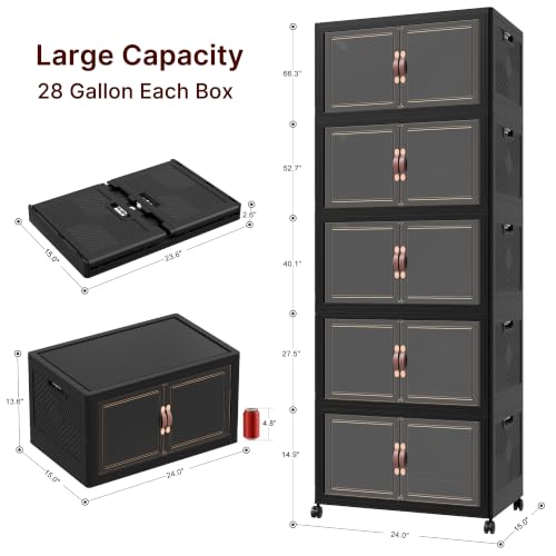 Stackable Storage Bins with Lids, 550QT Lockable Storage Cabinet - Image 3