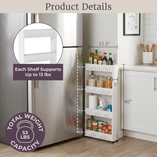Lavish Home 4-Tier Storage Organizer Rack, 21.5”x5”x40” - Image 3