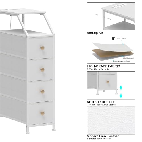 Tohomeor Narrow Dresser Tall Skinny Storage Tower Vertical Slim - Image 7