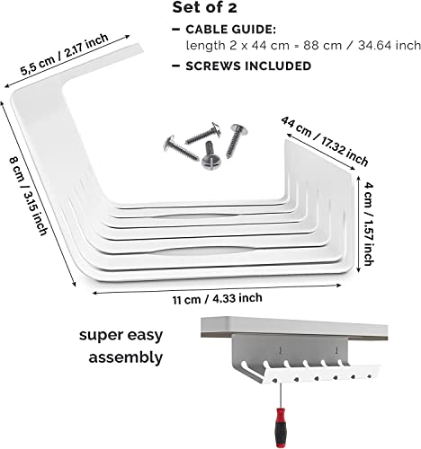 PAMO Cable Management Under Desk, Set of 2 - White - Image 4