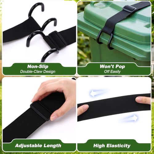 4 Pack Trash Can Lid Lock Outdoor Garbage Strap for Raccoon - Image 5