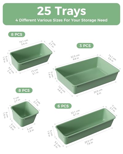 BiuLeon 25 PCS Plastic Drawer Organizers Set, 4-Size | All Products - Image 3