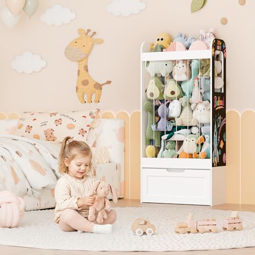 51.2"H Stuffed Animal Storage with Blackboard, Kids Toy Storage - Image 2