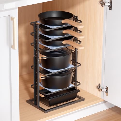 LAMU Pots and Pans Organizer for under Cabinet, 6-Tier Heavy Duty - Image 2