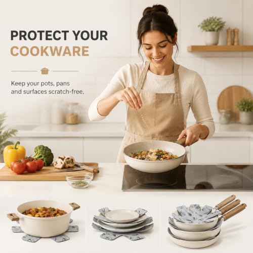 Pot and Pan Protectors for Stacking, 12Pcs 3 Sizes - Image 8
