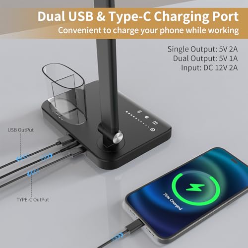 Woputne LED Desk Lamp Dual Heads, Dual USB Port - Image 6