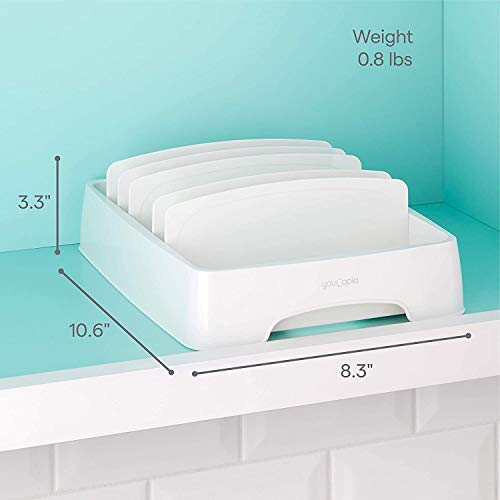 YouCopia StoraLid Food Container Lid Organizer, Small, White - Image 7